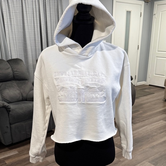 Levi's Women's White Hoodie Sweater - Picture 1 of 13